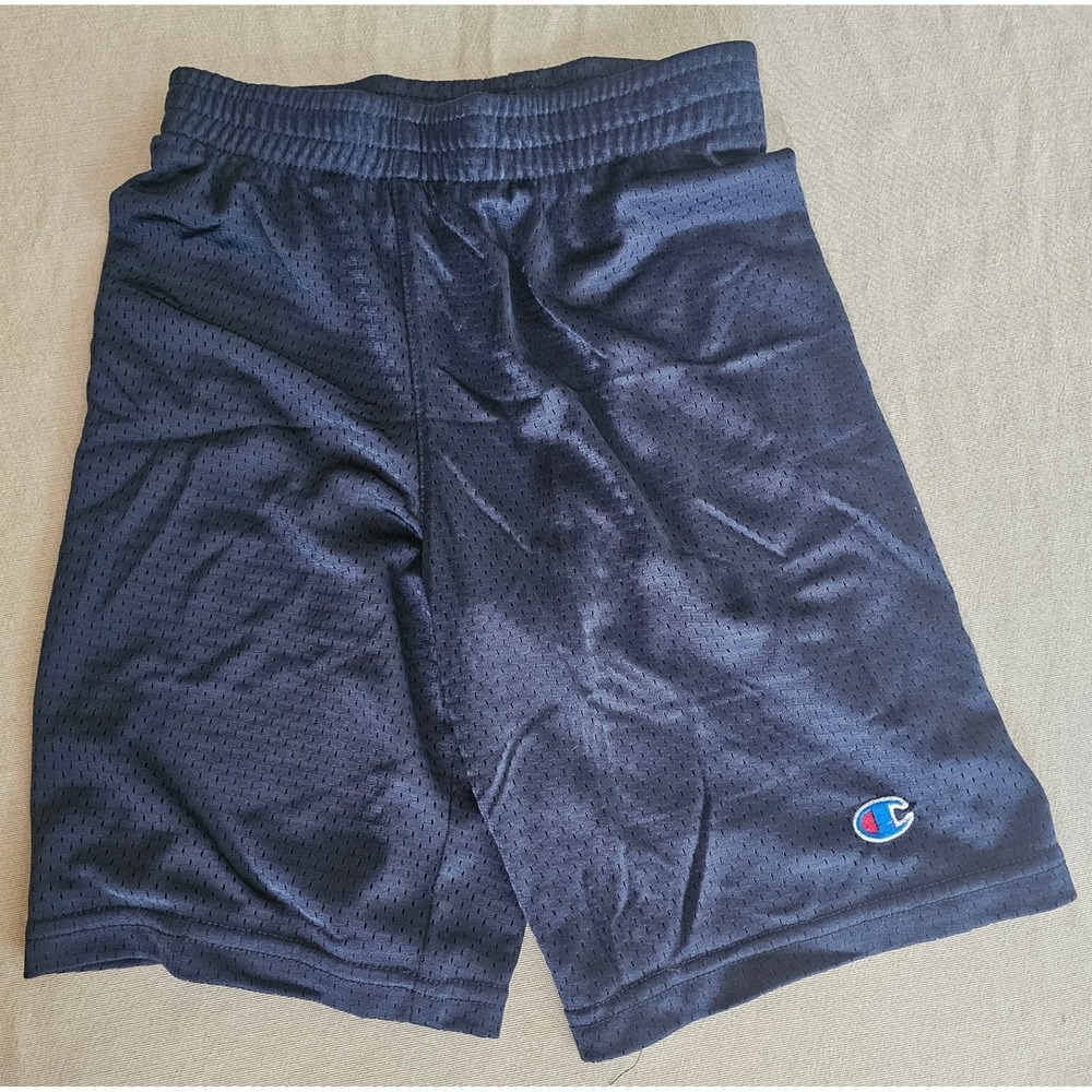 Champion Kids Navy Blue Mesh Athletic Shorts Elastic Waist Size 7